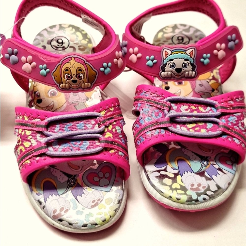 New! Nickelodeon Paw Patrol Light Up Strap Sandals Toddler Girls Shoes pink